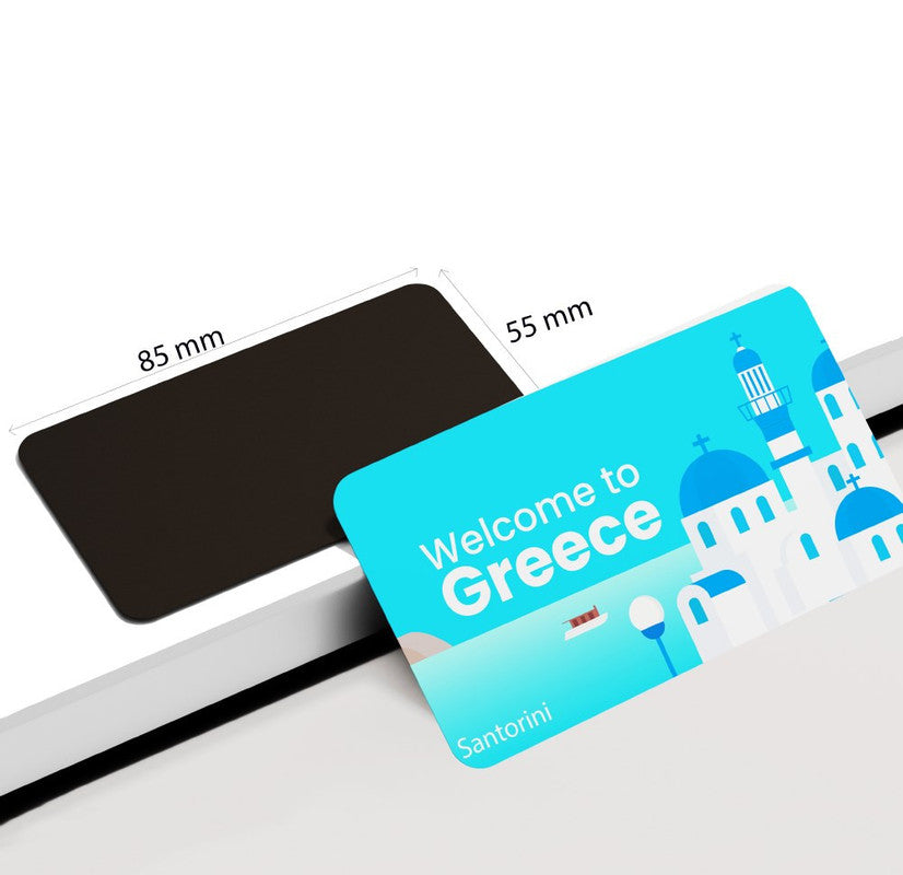 dhcrafts Rectangular Rubber Fridge Magnet / Magnetic Card Blue Greece D2 Design Pack of 1 (8.6cm x 5.4cm)